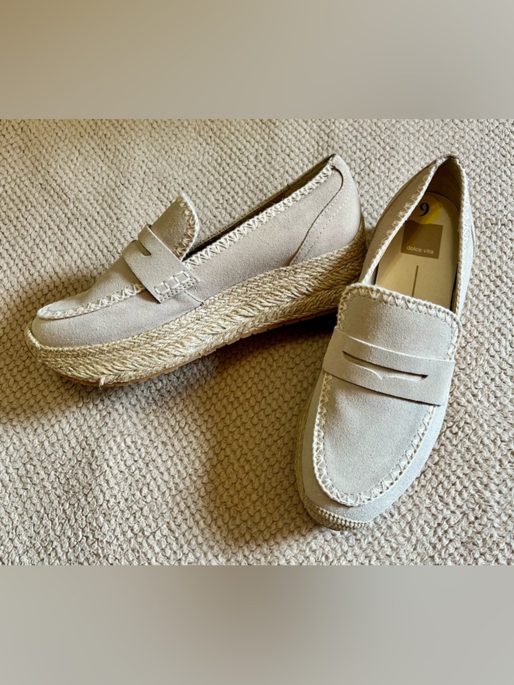 Dolce Vita Joann platform espadrille cream suede loafers women’s size 9M